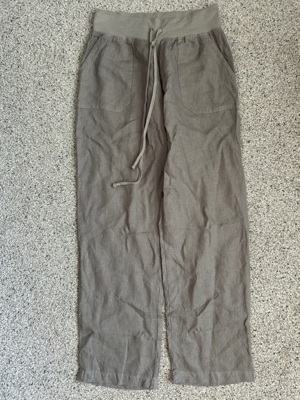 Hard Tail Women's Straight Leg Drawstring Pants in Taupe